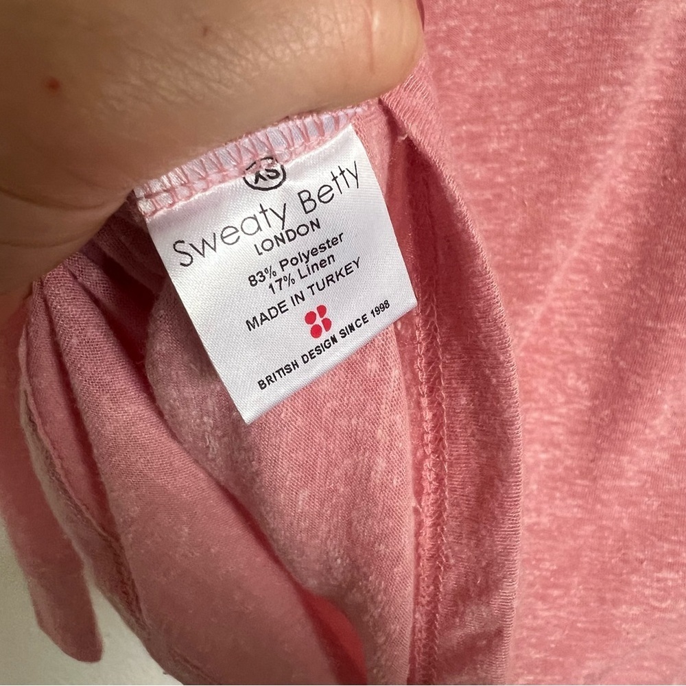 Sweaty Betty Xs Pink Cutout Long Sleeve Activewear Tee Thumb Hole View 5